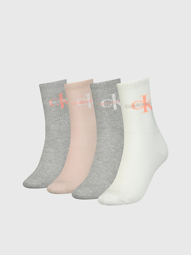 grey 4 pack crew socks gift set for women calvin klein jeans