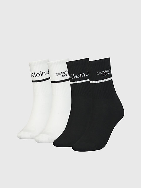 black cadeauset 4-pack crew sokken voor dames - calvin klein jeans
