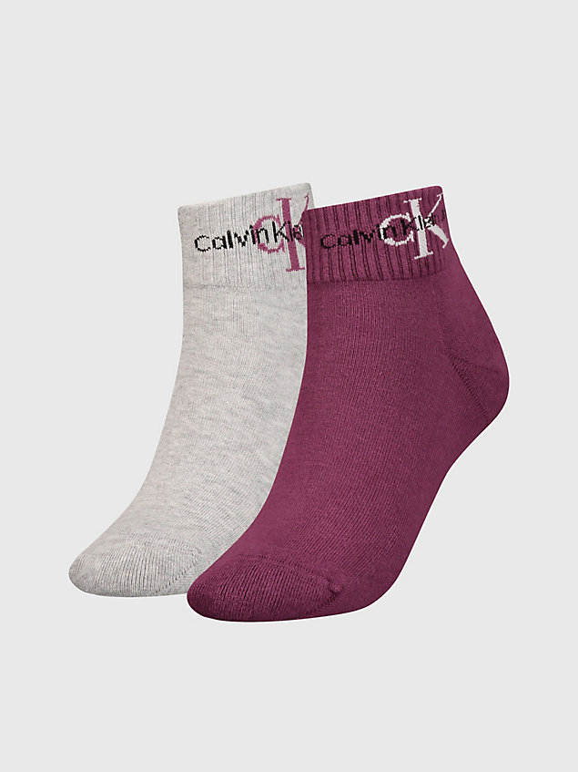 purple 2 pack ankle socks for women calvin klein jeans