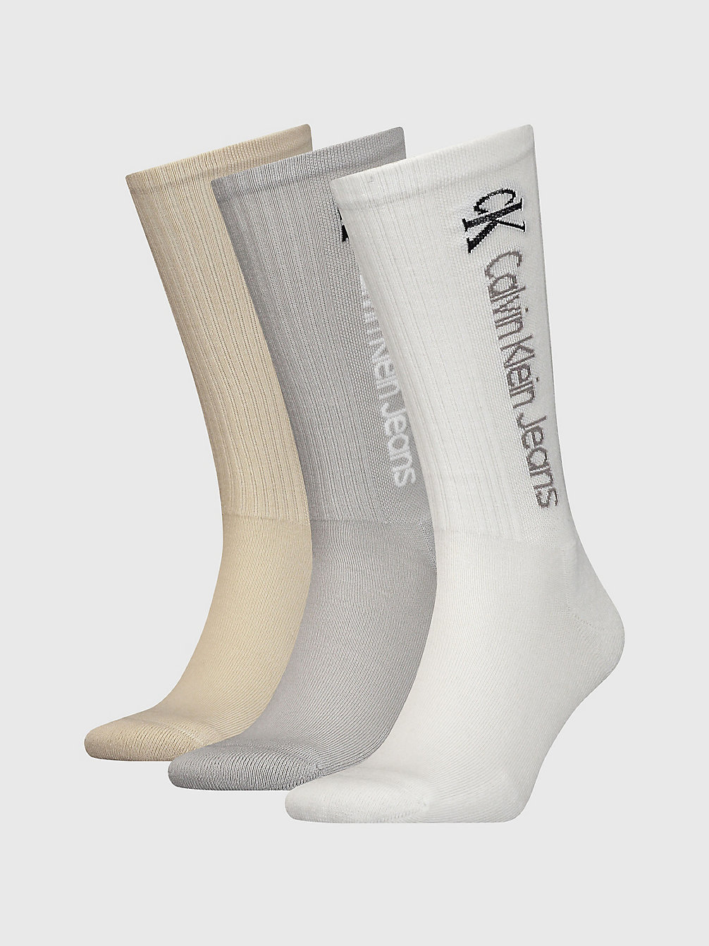 WHITE COMBO 3 Pack Vintage Crew Socks undefined men Calvin Klein