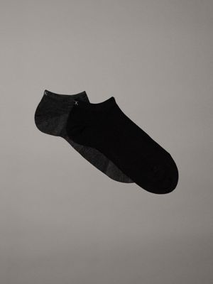 black 2 pack ankle socks for men calvin klein