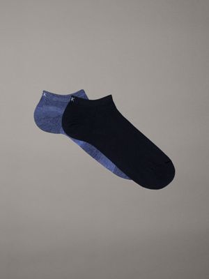 blue 2 pack ankle socks for men calvin klein