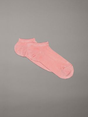 pink 2 pack ankle socks for women calvin klein