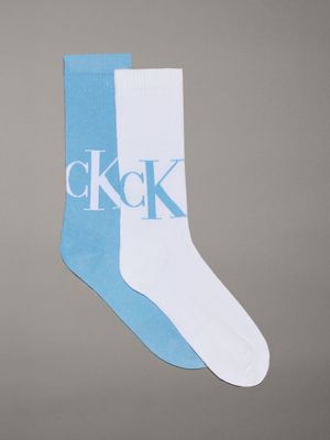 white 2 pack crew socks for men calvin klein jeans