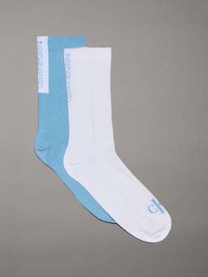 blue 2 pack crew socks for men calvin klein jeans