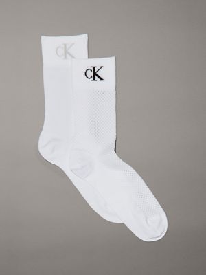 white 2 pack crew socks for women calvin klein jeans