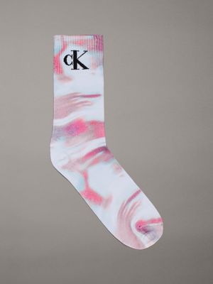 multi marbled crew socks for women calvin klein jeans