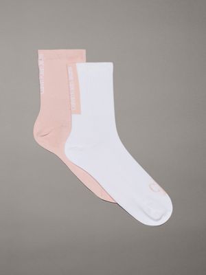 pack de 2 pares de calcetines tobilleros white de mujeres calvin klein jeans