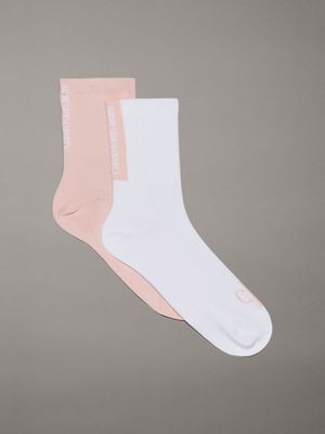 white 2 pack ankle socks for women calvin klein jeans