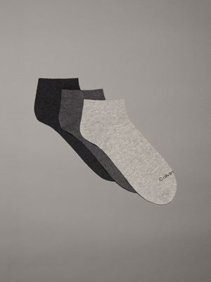 grey 3 pack ankle socks for men calvin klein