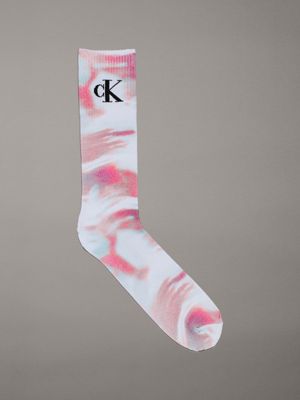 multi marbled crew socks for men calvin klein jeans