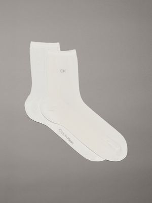 white zestaw 2 par skarpet do kostek dla kobiety - calvin klein