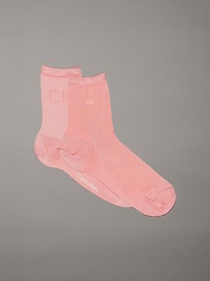 pink 2 pack ankle socks for women calvin klein