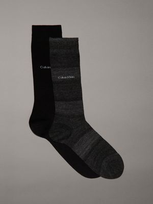 black 2 pack crew socks for men calvin klein