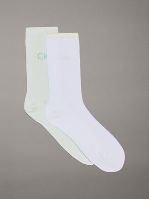 blue 2 pack iridescent crew socks for women calvin klein