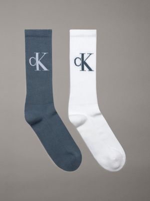 blue 2 pack crew socks for men calvin klein jeans