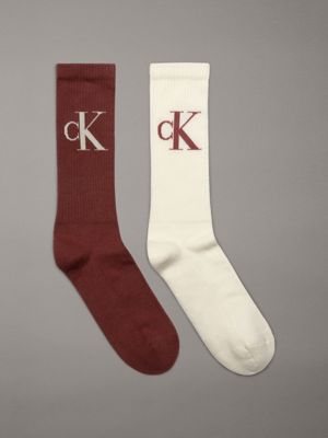 red 2 pack crew socks for men calvin klein jeans