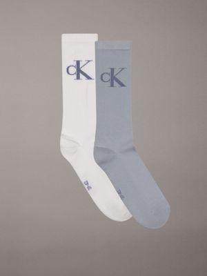 blue 2 pack crew socks for men calvin klein jeans