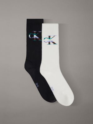 white 2 pack soft cotton stretch crew socks for men calvin klein jeans