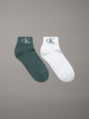 green 2 pack ankle socks for men calvin klein jeans