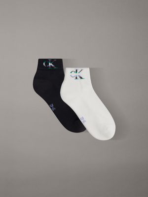 white 2 pack soft cotton stretch ankle socks for men calvin klein jeans