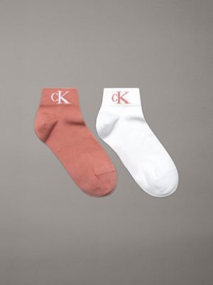 pink 2 pack ankle socks for women calvin klein jeans