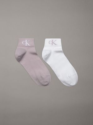 purple 2 pack ankle socks for women calvin klein jeans