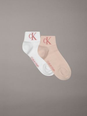 pink 2 pack ankle socks for women calvin klein jeans