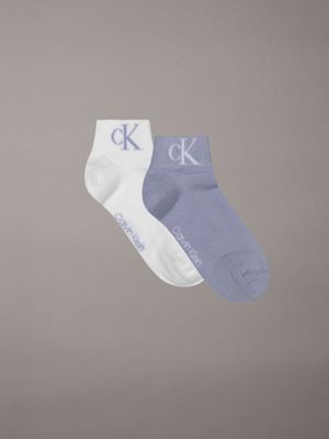purple 2 pack ankle socks for women calvin klein jeans