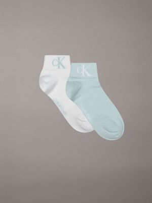blue 2 pack ankle socks for women calvin klein jeans