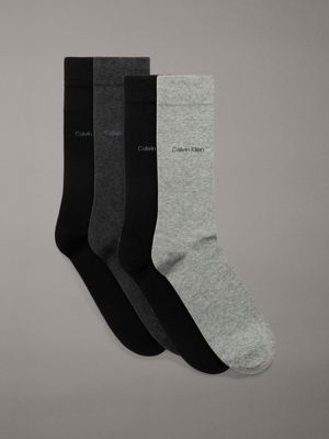 grey melange combo cadeauset 4-pack crew sokken voor heren - calvin klein