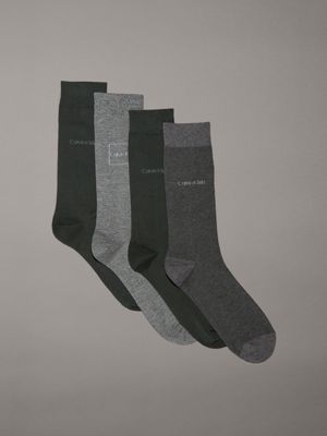 grey/green 4 pack crew socks gift set for men calvin klein