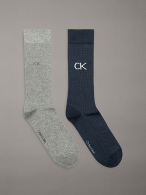 blue 2 pack crew socks for men calvin klein