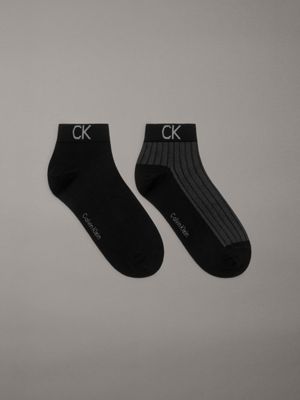 black 2 pack ankle socks for men calvin klein