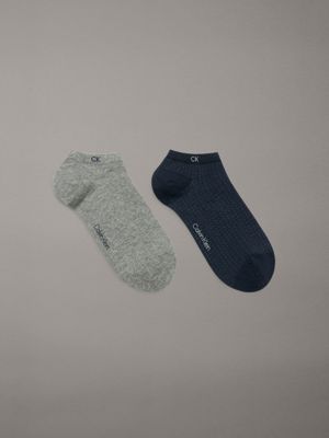 blue 2 pack ankle socks for men calvin klein