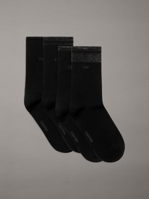 black 4 pack metallic crew socks gift set for women calvin klein