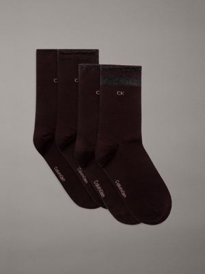 burgundy 4 pack metallic crew socks gift set for women calvin klein