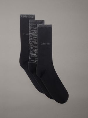black zestaw upominkowy 3 par metalicznych skarpet za kostkę dla kobiety - calvin klein