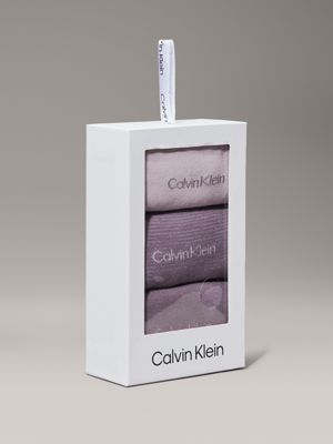 pack de 3 pares de calcetines de deporte de fibra metálica en set de regalo purple de mujeres calvin klein