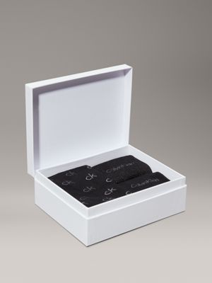 pack de 3 pares de calcetines de deporte de fibra metálica en set de regalo black de mujeres calvin klein