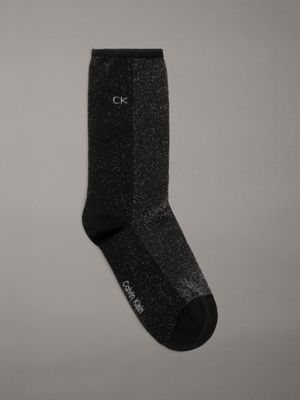 black metallic crew socks for women calvin klein