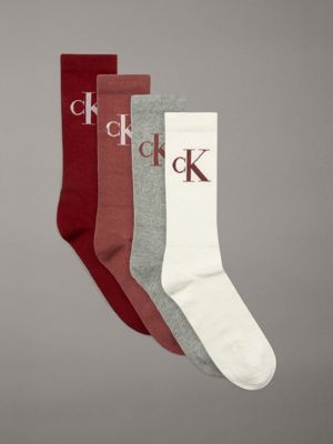 red combo 4 pack crew socks gift set for men calvin klein jeans