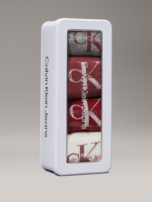 red combo 4 pack crew socks gift set for men calvin klein jeans