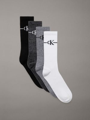 black/white 4 pack crew socks gift set for men calvin klein jeans