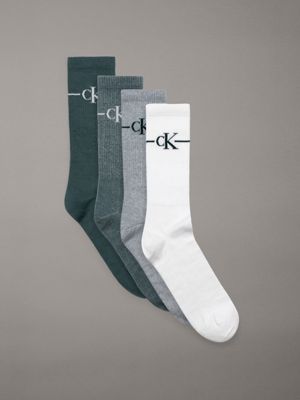 green/white combo 4 pack crew socks gift set for men calvin klein jeans
