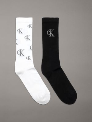 white 2 pack crew socks for men calvin klein jeans