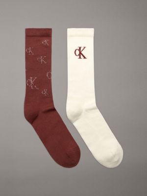 red 2 pack crew socks for men calvin klein jeans