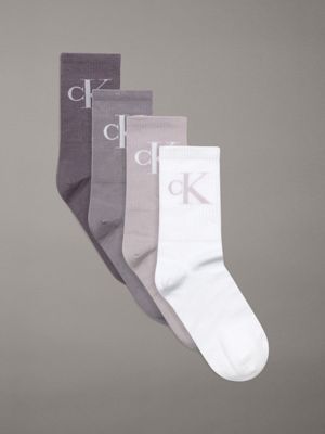 lilac combo 4 pack crew socks gift set for women calvin klein jeans