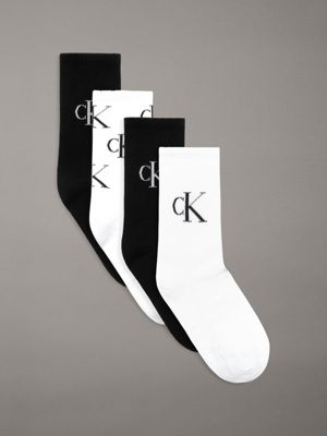 black/white 4 pack crew socks gift set for women calvin klein jeans