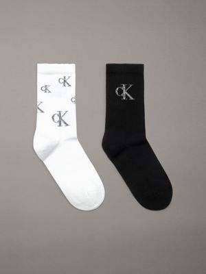 white 2 pack crew socks for women calvin klein jeans